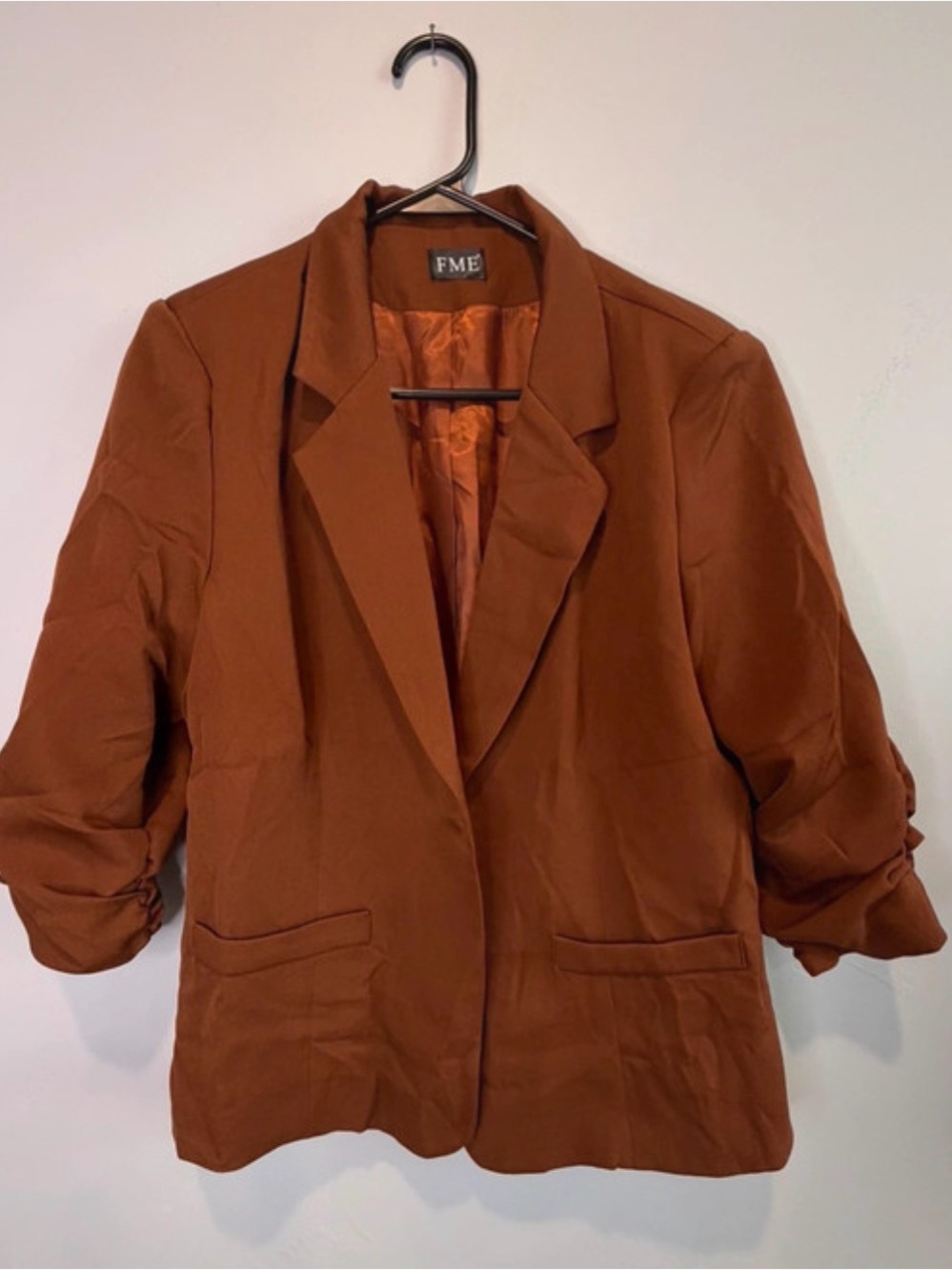 ME Makeover Essentials Women's Burnt Orange Blazer Jacket